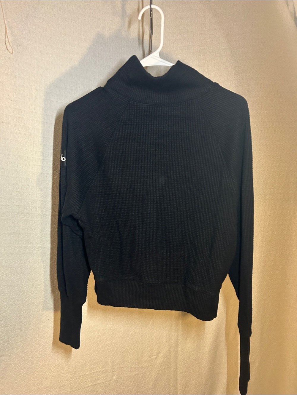 ALO Yoga Black Ribbed Turtleneck Sweater